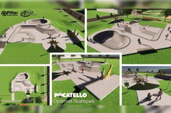 3D rendering of Optimist Skate Park.