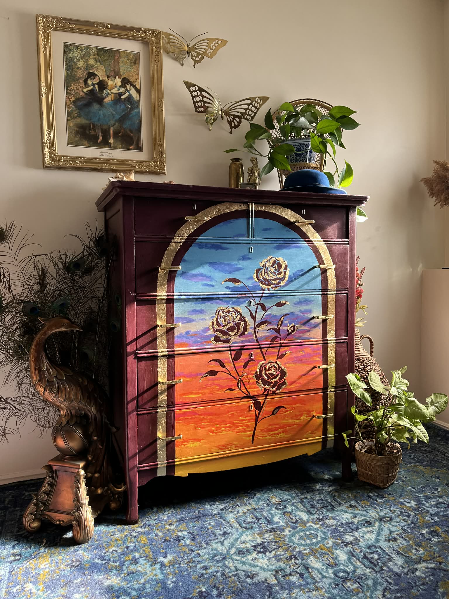 Brooke Facer, a wife, mother and business owner designs, paints and upcycles used furniture. Last summer she created two murals for the city of Clearfield during her pregnancy.