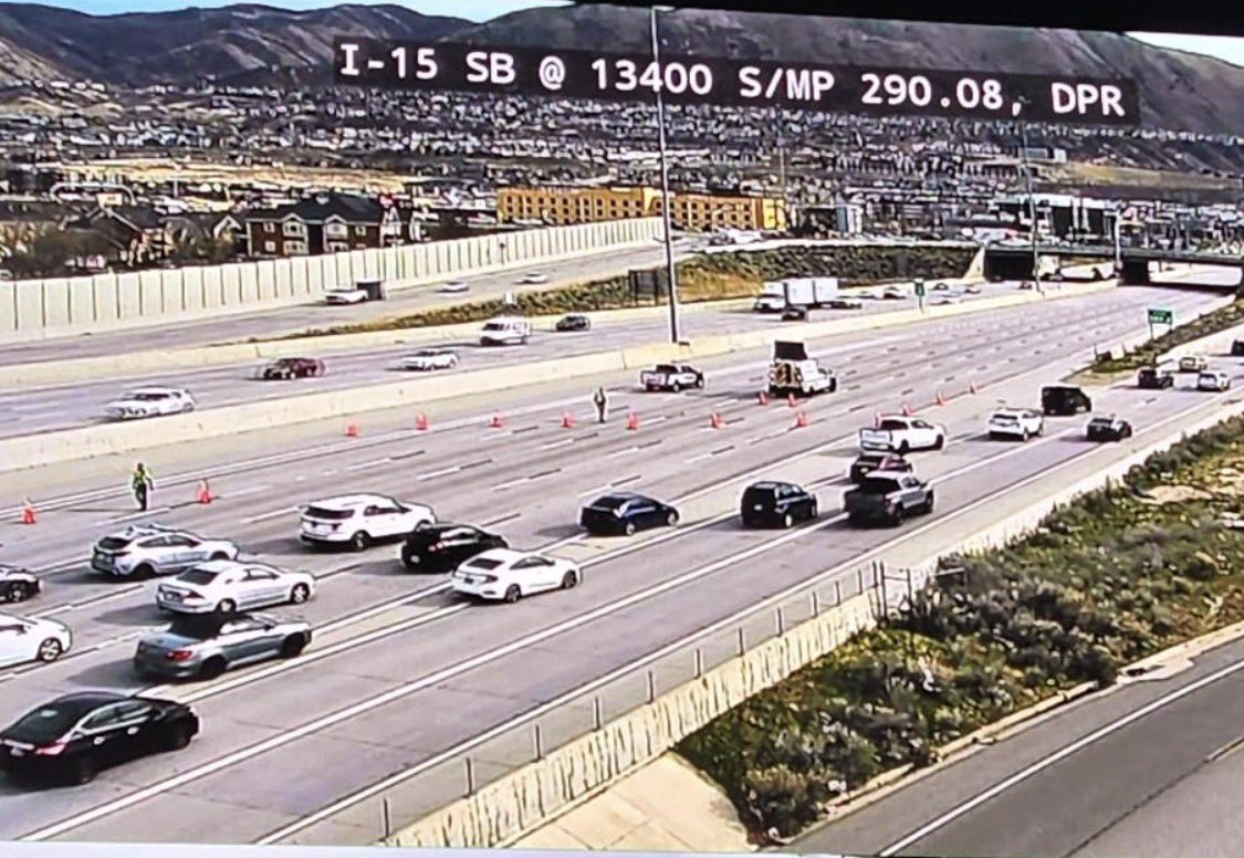 'Police incident' prompts traffic closures on I-15 near Draper