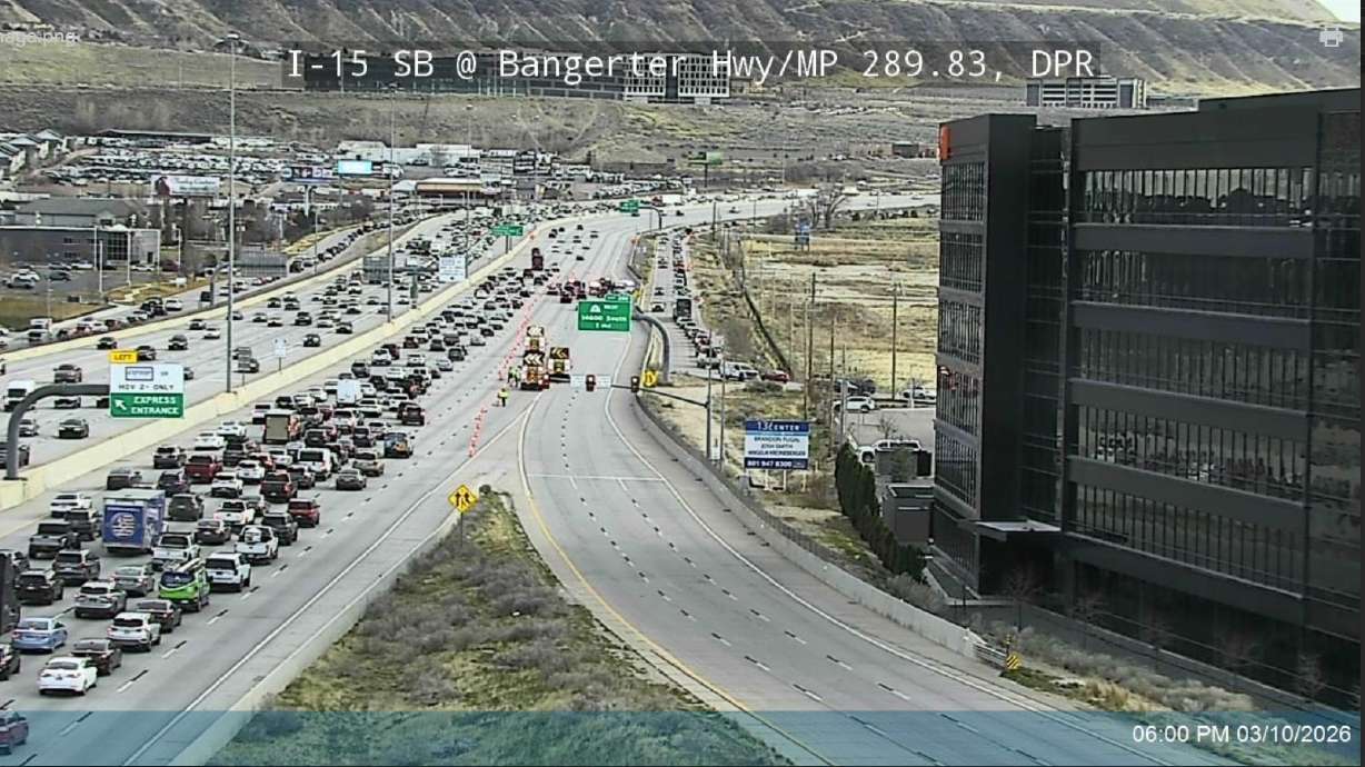 A Riverton police officer shot a man during a traffic stop on I-15 Tuesday, causing the freeway to be temporarily shut down.
