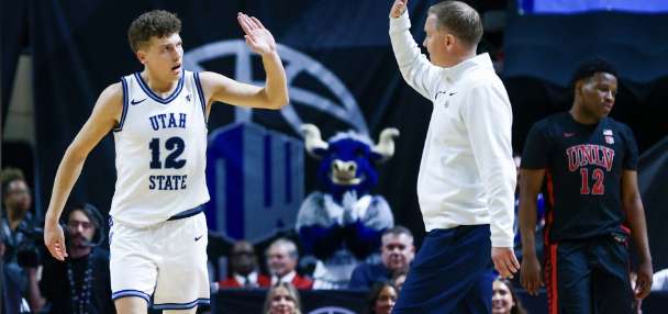 Top-seeded Utah State throttles UNLV to advance at Mountain West Tournament