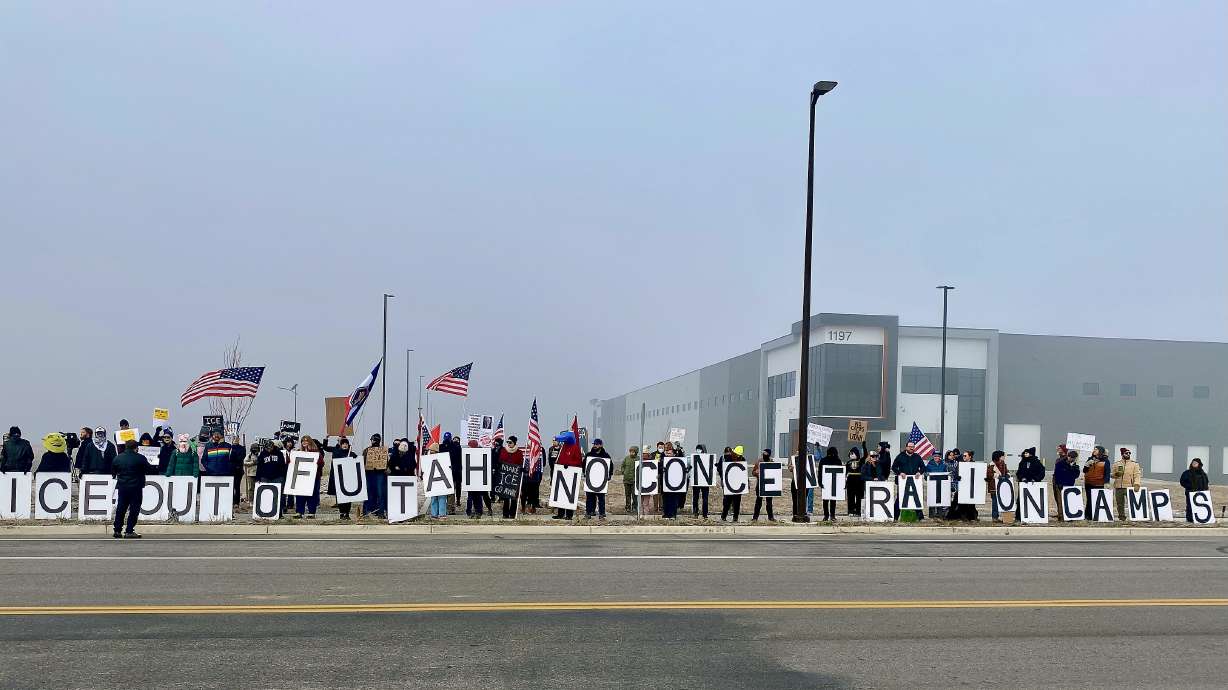 New plans for an immigration detention center in Salt Lake City are sparking strong opposition from Mayor Erin Mendenhall. The Jan. 16 photo shows a protest at another proposed detention center site, though those plans ultimately didn't materialize.
