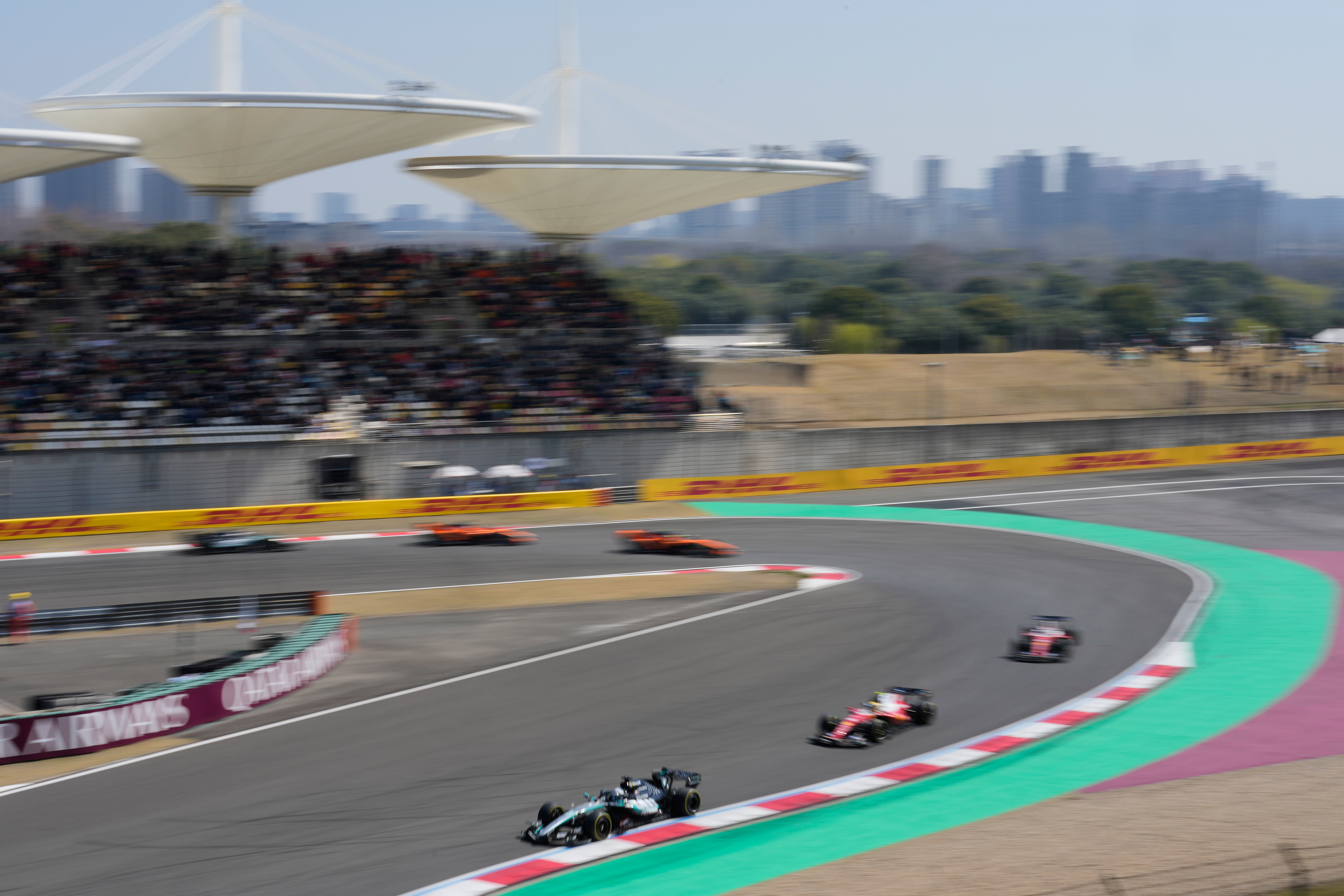 George Russell of Mercedes wins Chinese GP sprint to continue his early-season dominance