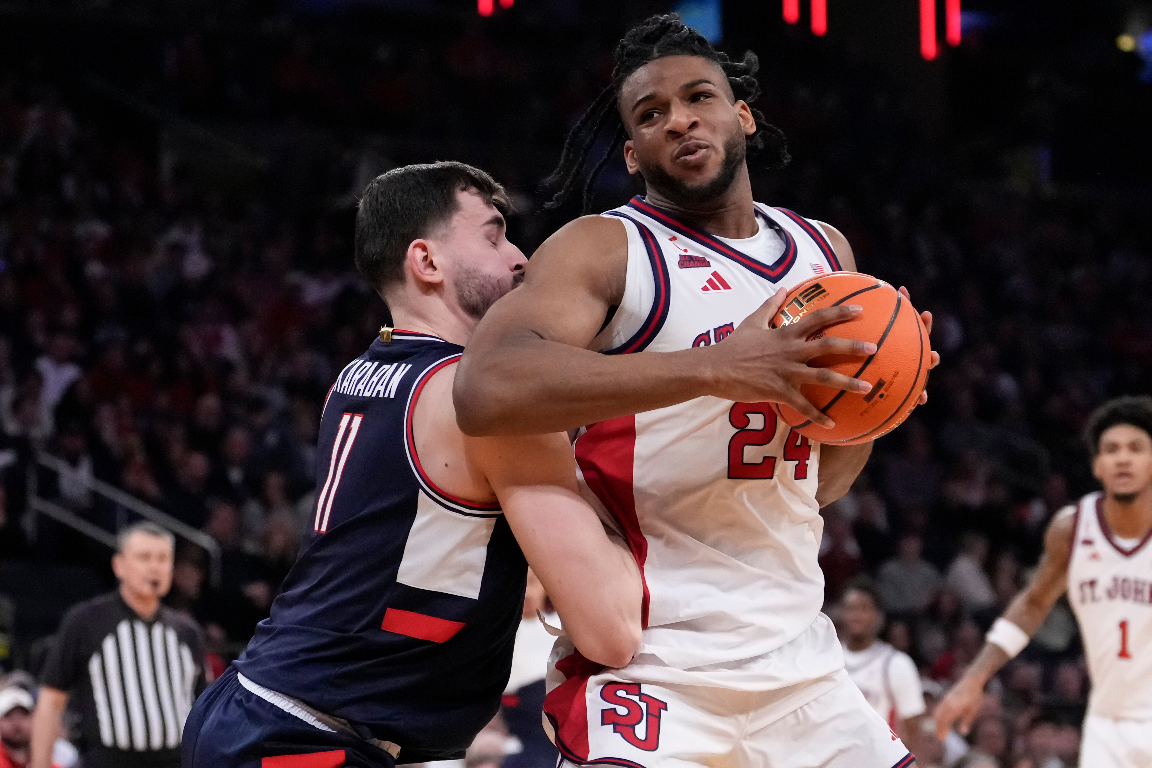 Ejiofor leads No. 13 St. John's to 72-52 rout of No. 6 UConn for 2nd straight Big East tourney title