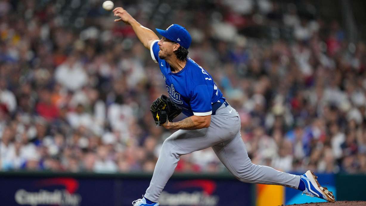 Italy pitcher Michael Lorenzen (24) throws to the United States in the first inning of a World Baseball Classic game, Tuesday, March 10, 2026, in Houston.