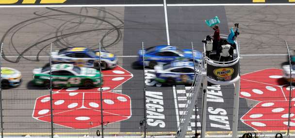 Denny Hamlin storms back to win at Las Vegas after early penalty