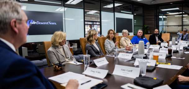First lady Abby Cox discusses challenges facing Utah kids with educators and business leaders