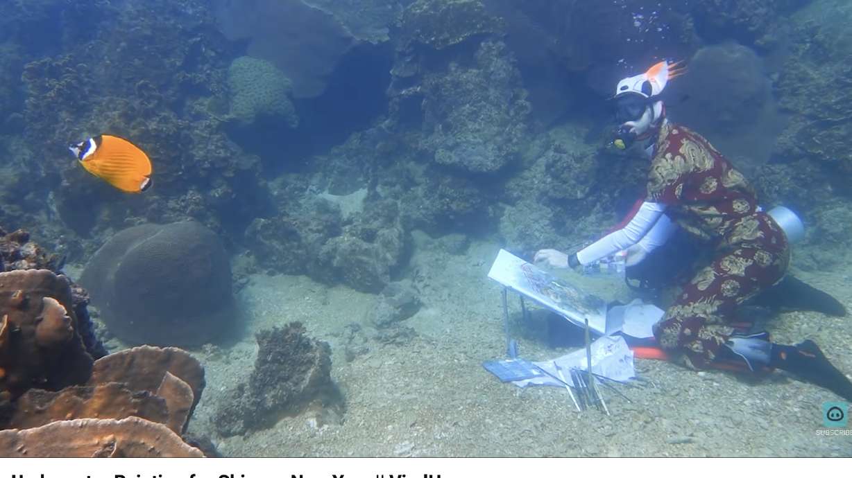 Olga Belka, a professional underwater artist, has been "recognized by international media as the world's only underwater portraitist."