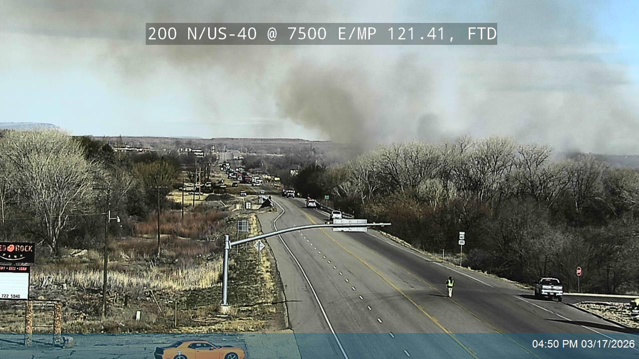 US 40 in Uintah County closed due to large brush fire 