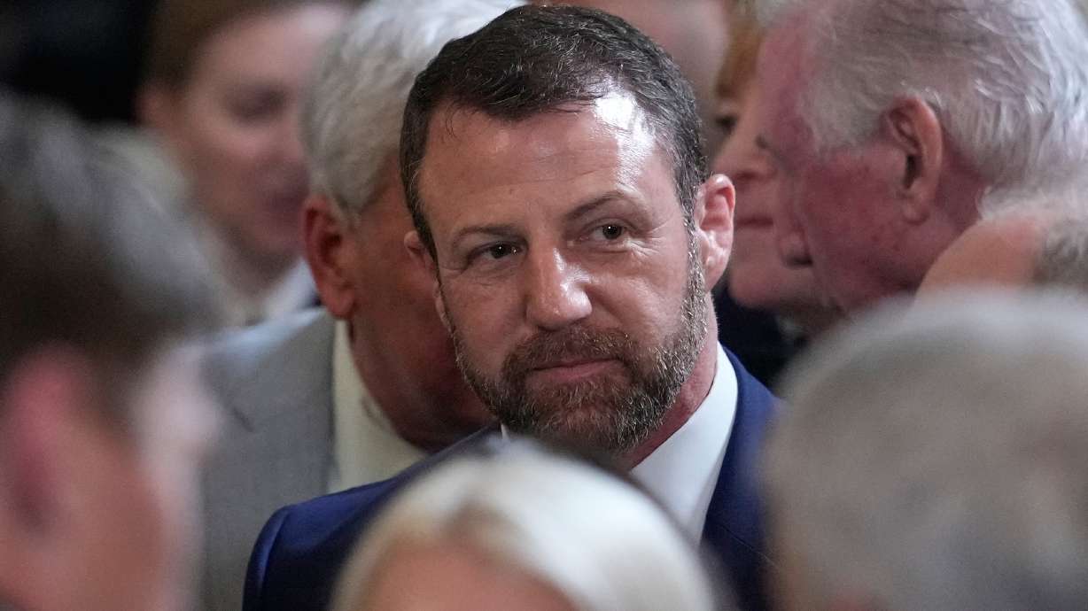 Sen. Markwayne Mullin, R-Okla., arrives before Ireland's Prime Minister Micheál Martin presents President Donald Trump with a bowl of shamrocks during a St. Patrick's Day event in the East Room of the White House, Tuesday, in Washington.