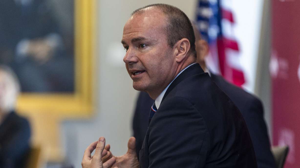 Sen. Mike Lee speaks at the University of Utah in Salt Lake City on Oct. 14, 2024. As senators debate an election bill pushed by Lee, the Utah Republican said he's confident state officials can adapt to the changes it would bring.