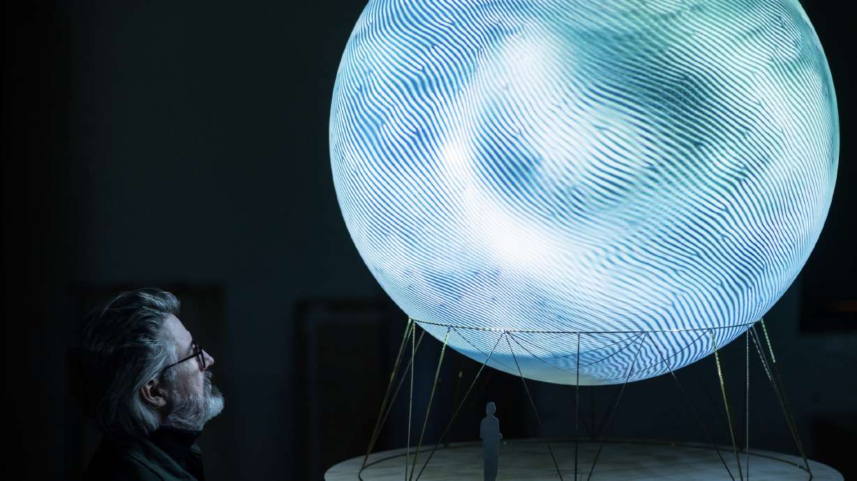 Olafur Eliasson tests a model of "A symphony of disappearing sounds for the Great Salt Lake," which will be temporarily displayed at Memory Grove in Salt Lake City. A free nightly event displaying the piece will run from March 26 through April 4.