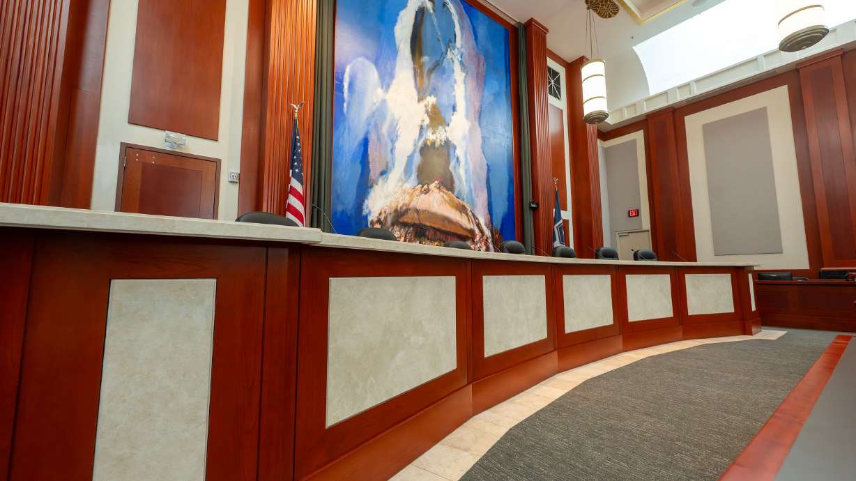 Utah’s Supreme Court courtroom inside the Matheson Courthouse in Salt Lake City on Monday. Anyone who sat in on public discussion on the slate of judicial-focused bills this past legislative session heard no shortage of concerns, as speakers lined up to warn that lawmakers were seeking "unilateral and arbitrary power."