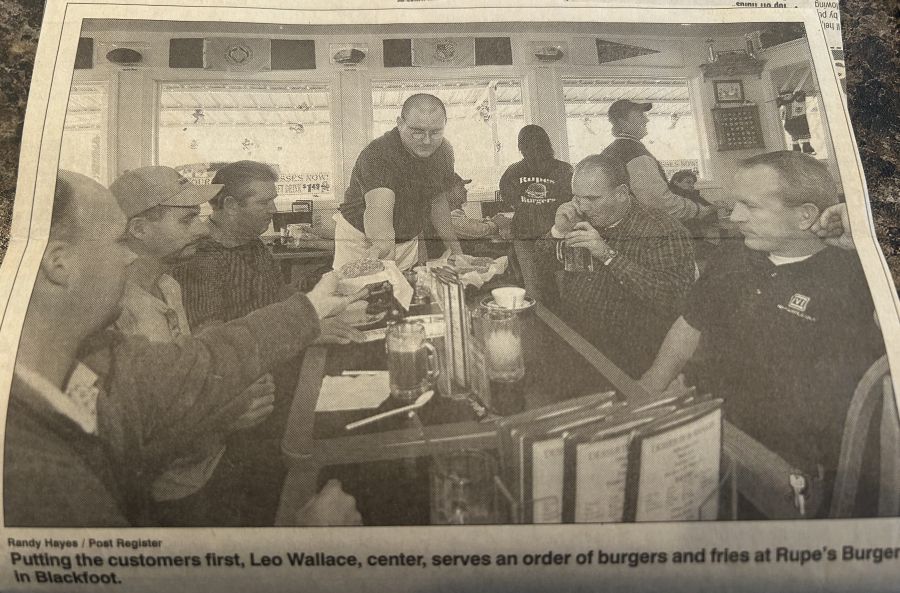 A Post Register clipping shows Rupe’s day manager, Leo Wallace, serving a hungry crowd in years past. Wallace will be retiring on Thursday.