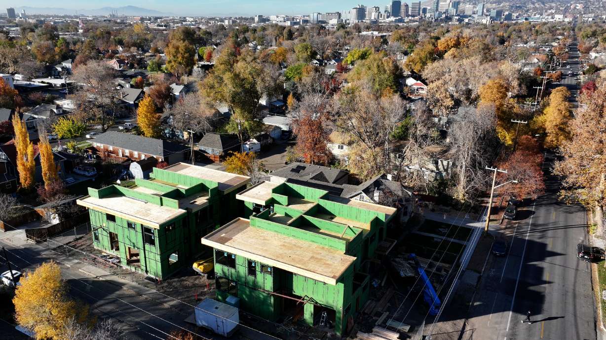 Condominiums are under construction in Salt Lake City on Nov. 11, 2025. A pair of executive orders recently signed by President Donald Trump that are intended to make home buying more affordable may take some time to have an impact in Utah.