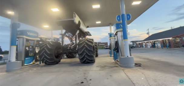 Have You Seen This? Monster truck takes over the gas station