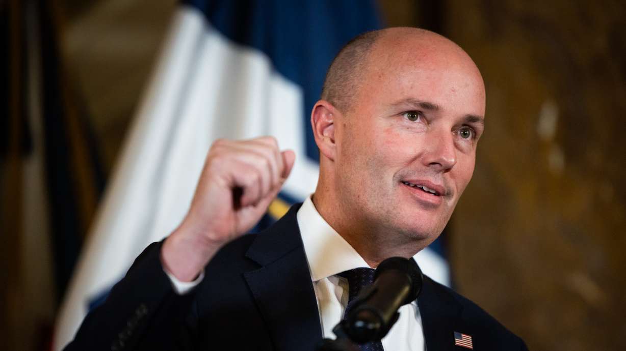 Gov. Spencer Cox said Thursday that he supports plans for an immigrant detention center in Utah and has reached out to federal officials to collaborate on the plans. He's pictured on March 6 at the Capitol in Salt Lake City.