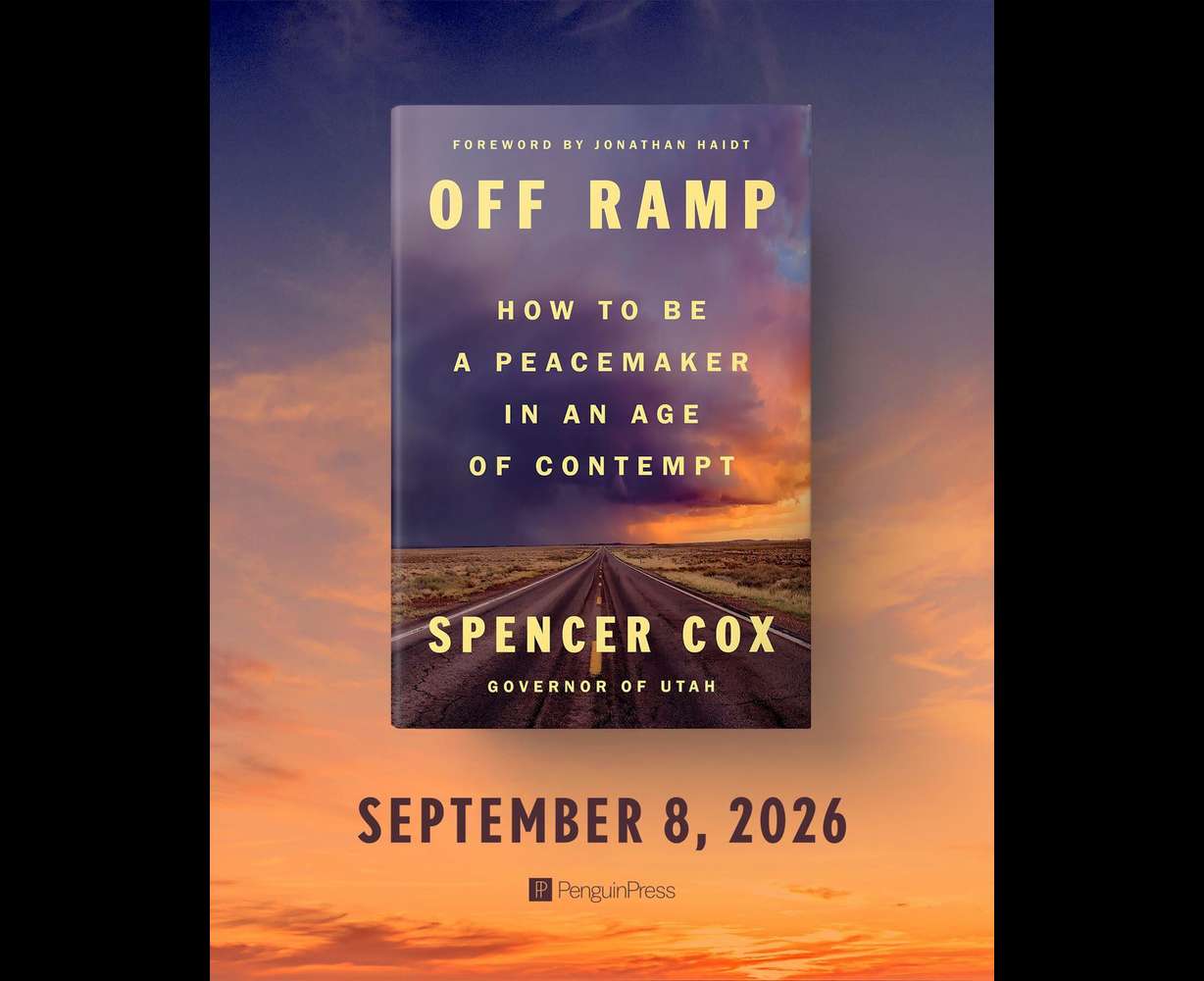 Gov. Spencer Cox's book, "Off Ramp," which will be released on Sept. 8. Cox is seeking to build on his "Disagree Better" mantra.