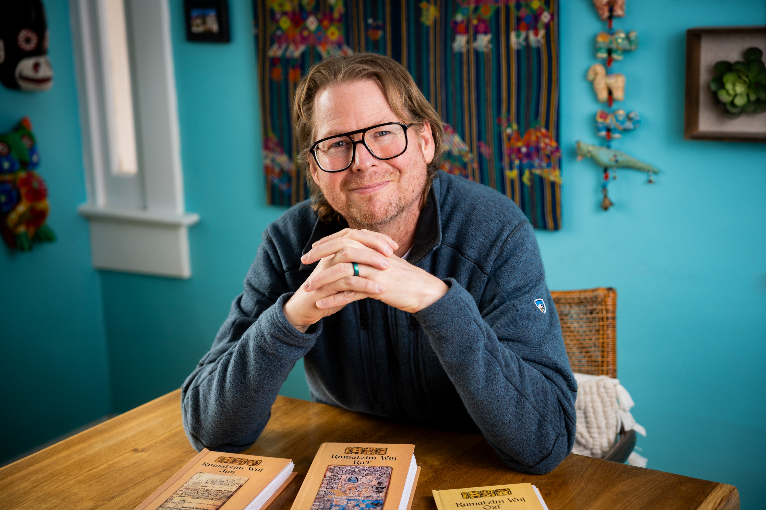 Winston Scott, director of Mayan Languages Preservation Project, a foundation dedicated to teaching and preserving the Mayan language, at his home in Salt Lake City on Feb. 25. Scott has made his life's work to preserve the Mayan language.