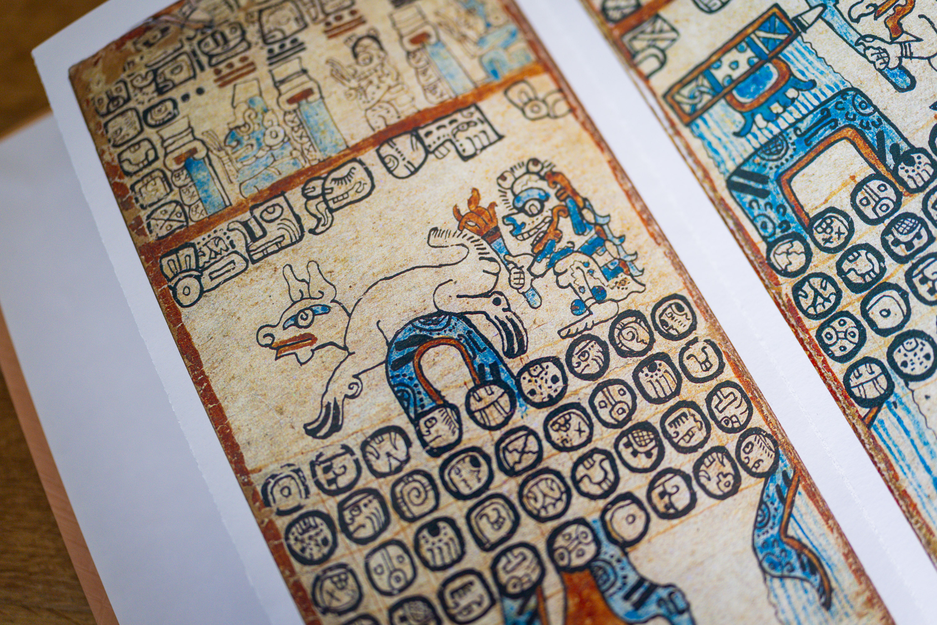 A book full of Mayan hieroglyphs lies on a table at the home of Winston Scott, director of Mayan Languages Preservation, a foundation dedicated to teaching and preserving the Mayan language, in Salt Lake City on Feb. 25. Scott has taken many twists and turns to reach this point in his life.