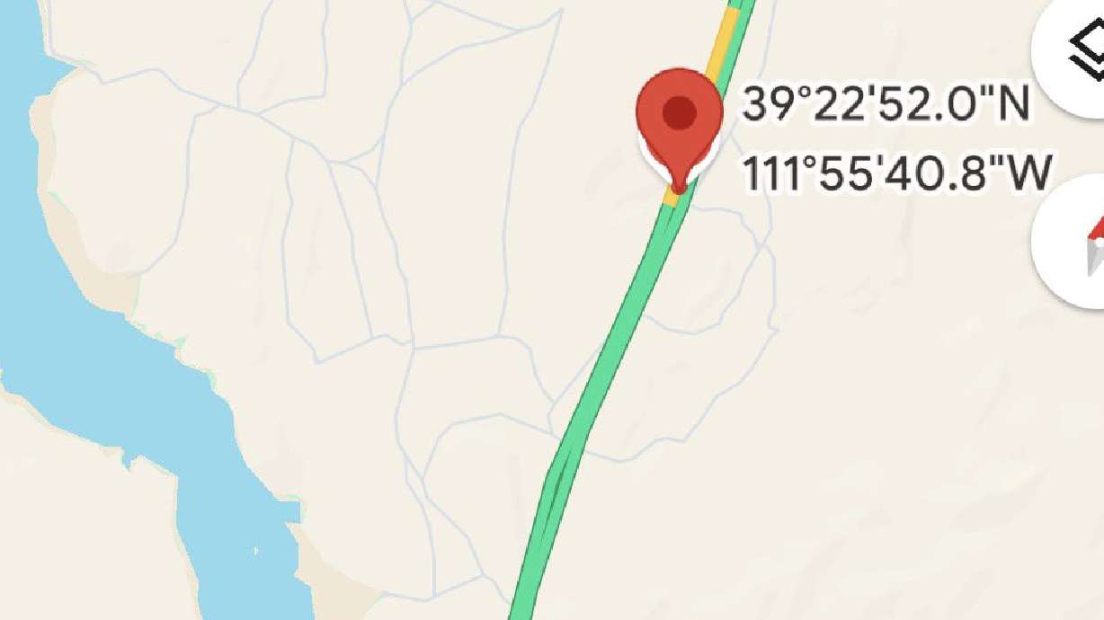 The location of a fire near Yuba Lake State Park, south of Levan, Juab County, on state Route 28, Saturday. The road briefly closed due to the blaze, which is now under investigation.