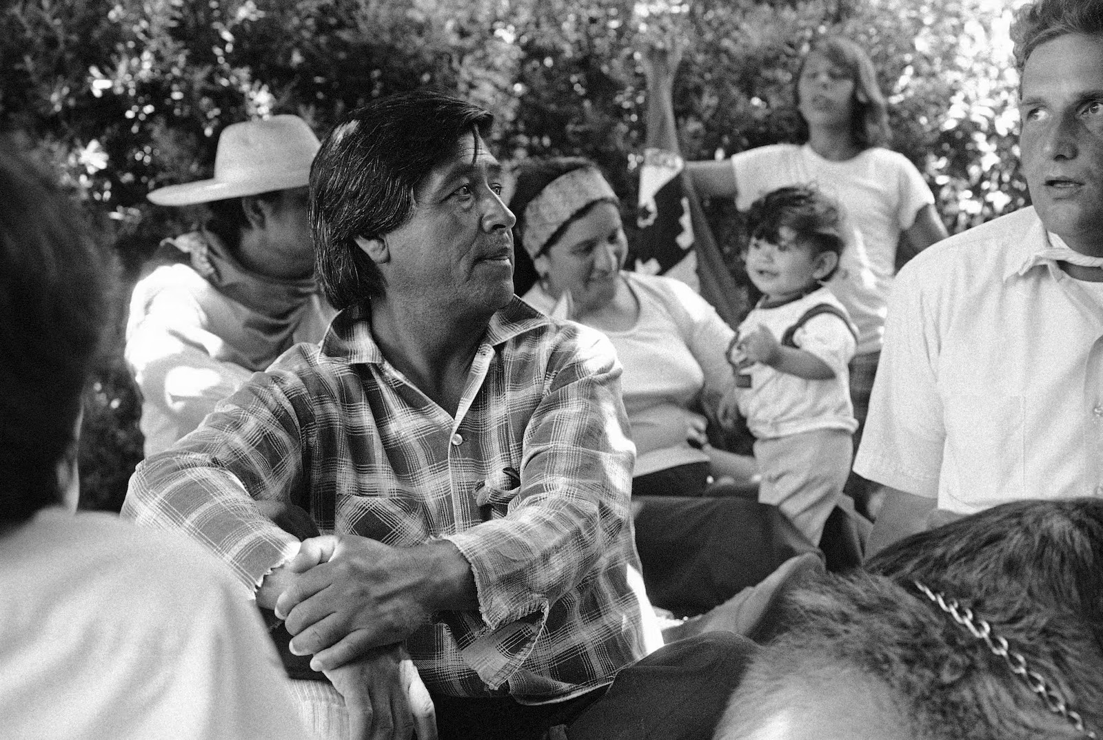 Cesar Chavez is shown during a rest period at a school on the outskirts of Sacramento during march, Aug. 1, 1975. Chavez was recently accused of sexual abuse in a New York Times investigation.