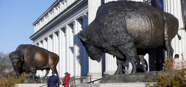 America's official mammal, the bison, gets a bronze tribute for the country's 250th birthday