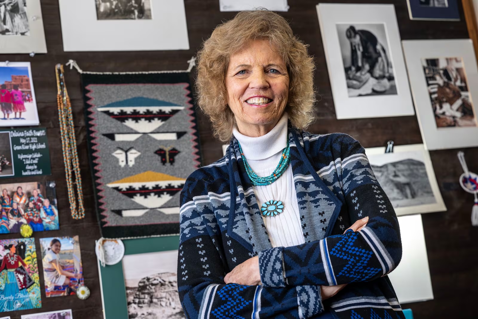 She gives to the Navajo elders — and they give to her