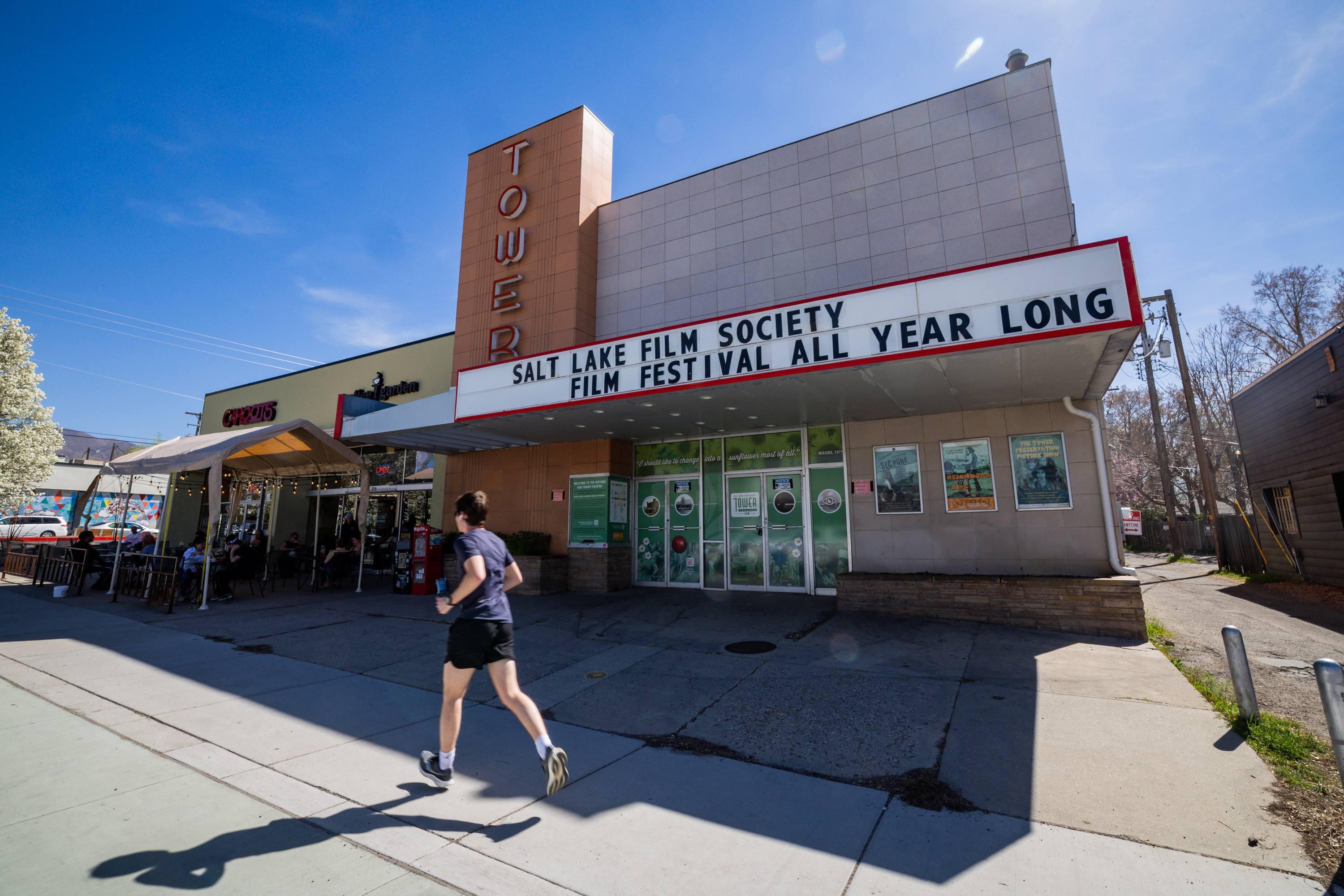 The Tower Theatre in Salt Lake City on Tuesday. Work to deconstruct the facade of a historic Salt Lake theater is expected to begin in April.