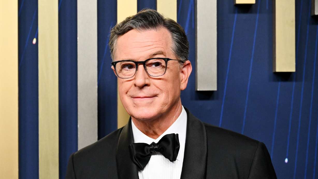 Stephen Colbert at the Emmy Awards in Los Angeles last fall. Colbert is set to cowrite the next "Lord of the Rings" film once he leaves "The Late Show" in May.