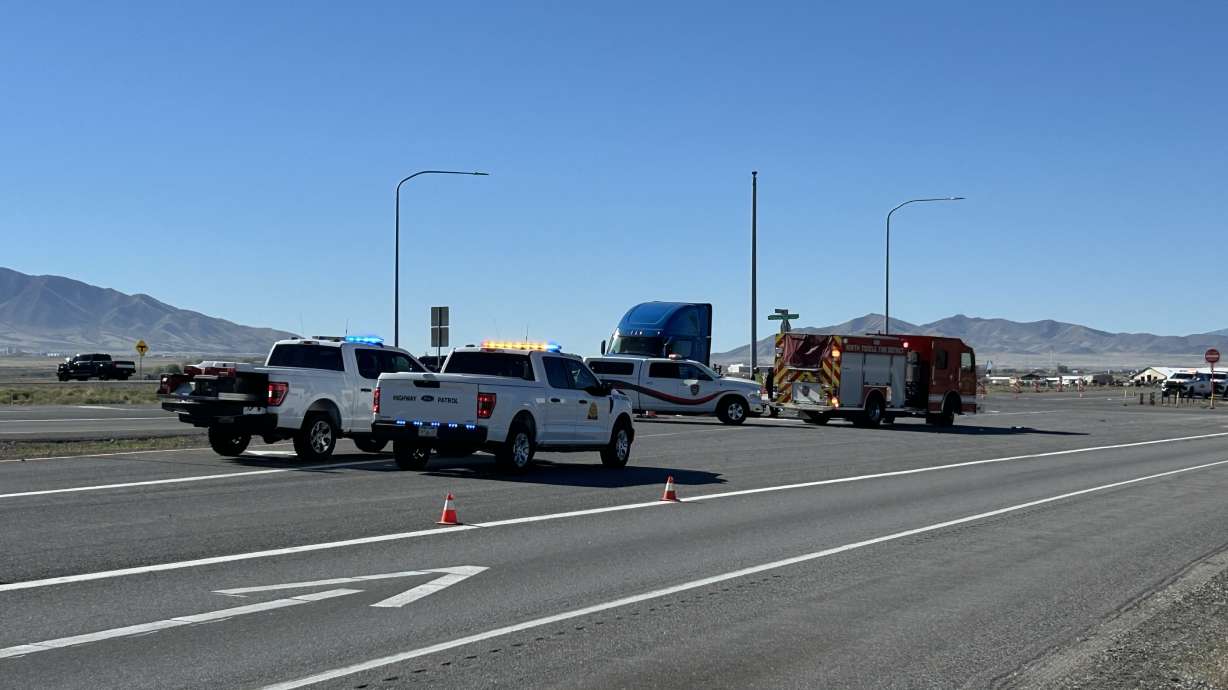Police respond to a fatal crash in Tooele County that killed two people on Wednesday.