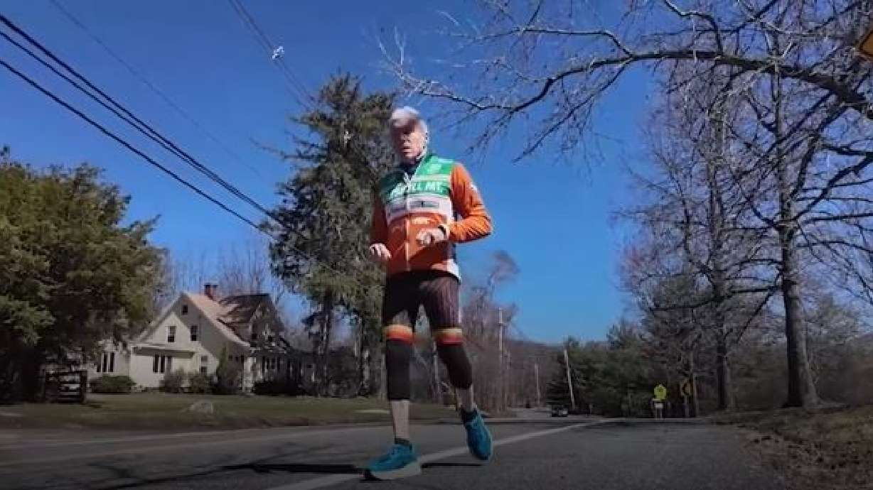 Larry Grogin celebrated his 71st birthday by beginning a run across the country. What's even more remarkable is that he's running a marathon a day for 100 days.