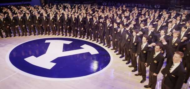 Have You Seen This? Men's chorus sings the BYU fight song as a hymn