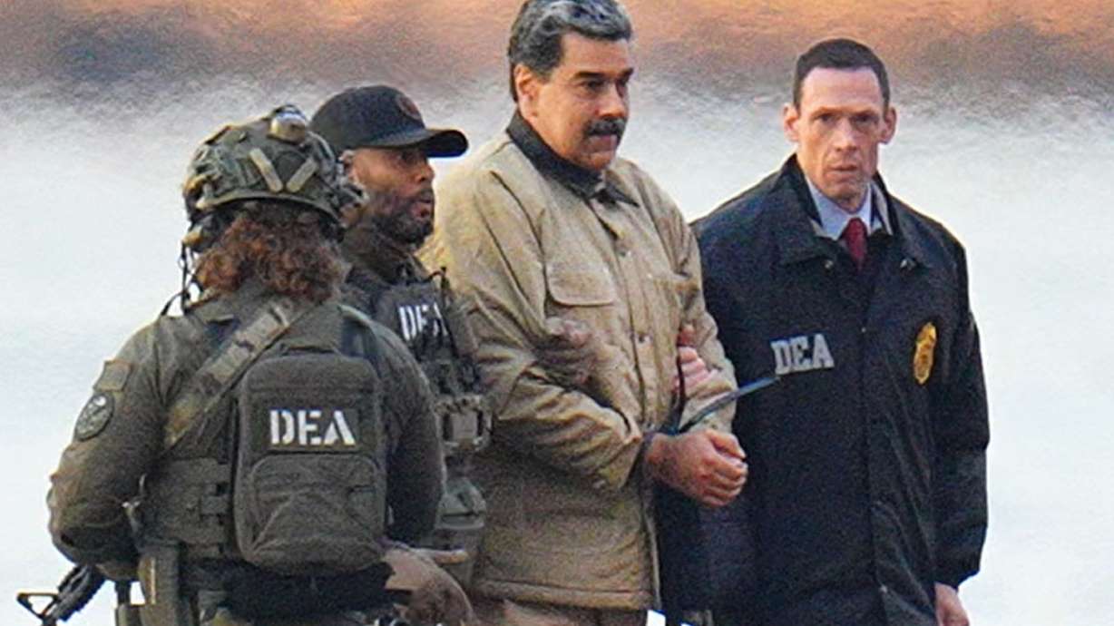 Nicolas Maduro is seen in handcuffs after landing at a Manhattan helipad, en route to a Federal courthouse in Manhattan on Jan. 5. Maduro is expected in court on Thursday.