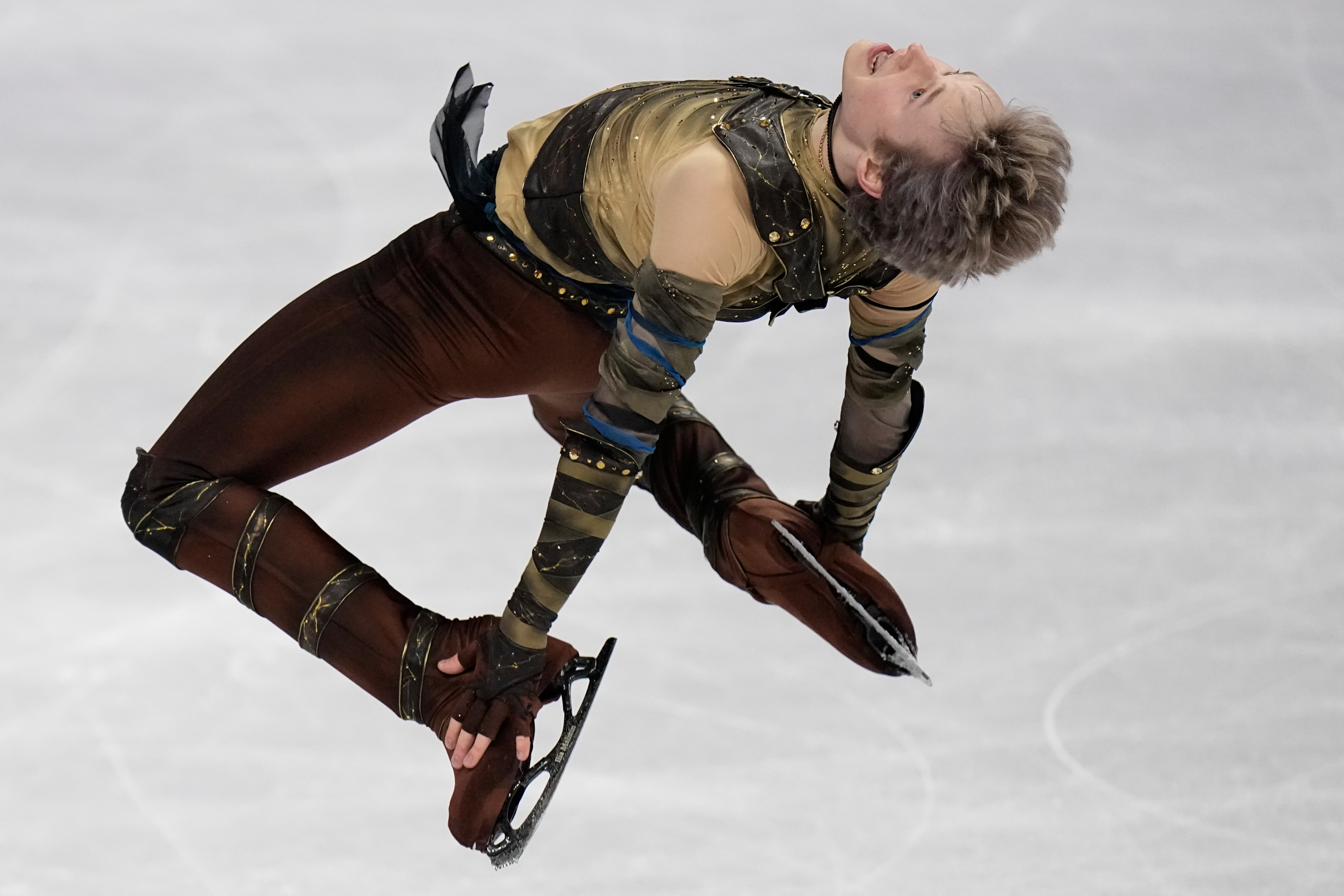 Ilia Malinin from the United States competes during the men's short program at the Figure Skating World Championships in Prague, Czech Republic, Thursday, March 26, 2026. 