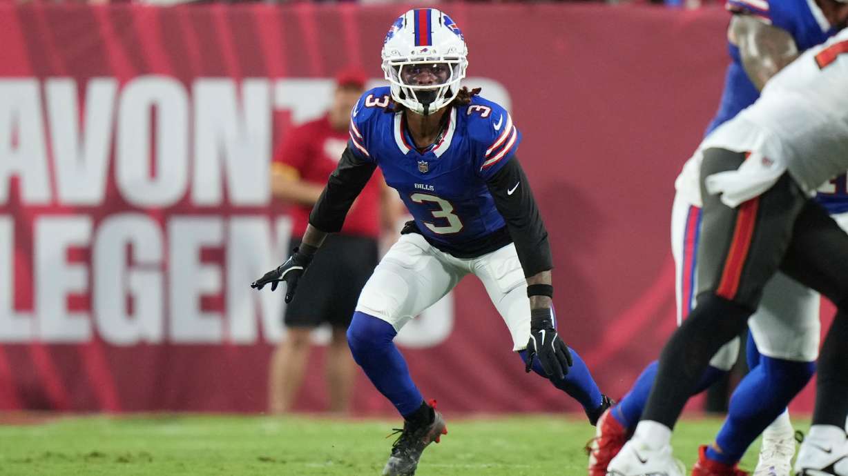 FILE 0 Buffalo Bills safety Damar Hamlin (3) defends in the secondary during a preseason NFL football game against the Tampa Bay Buccaneers, Saturday Aug. 23, 2025, in Tampa, Fla.