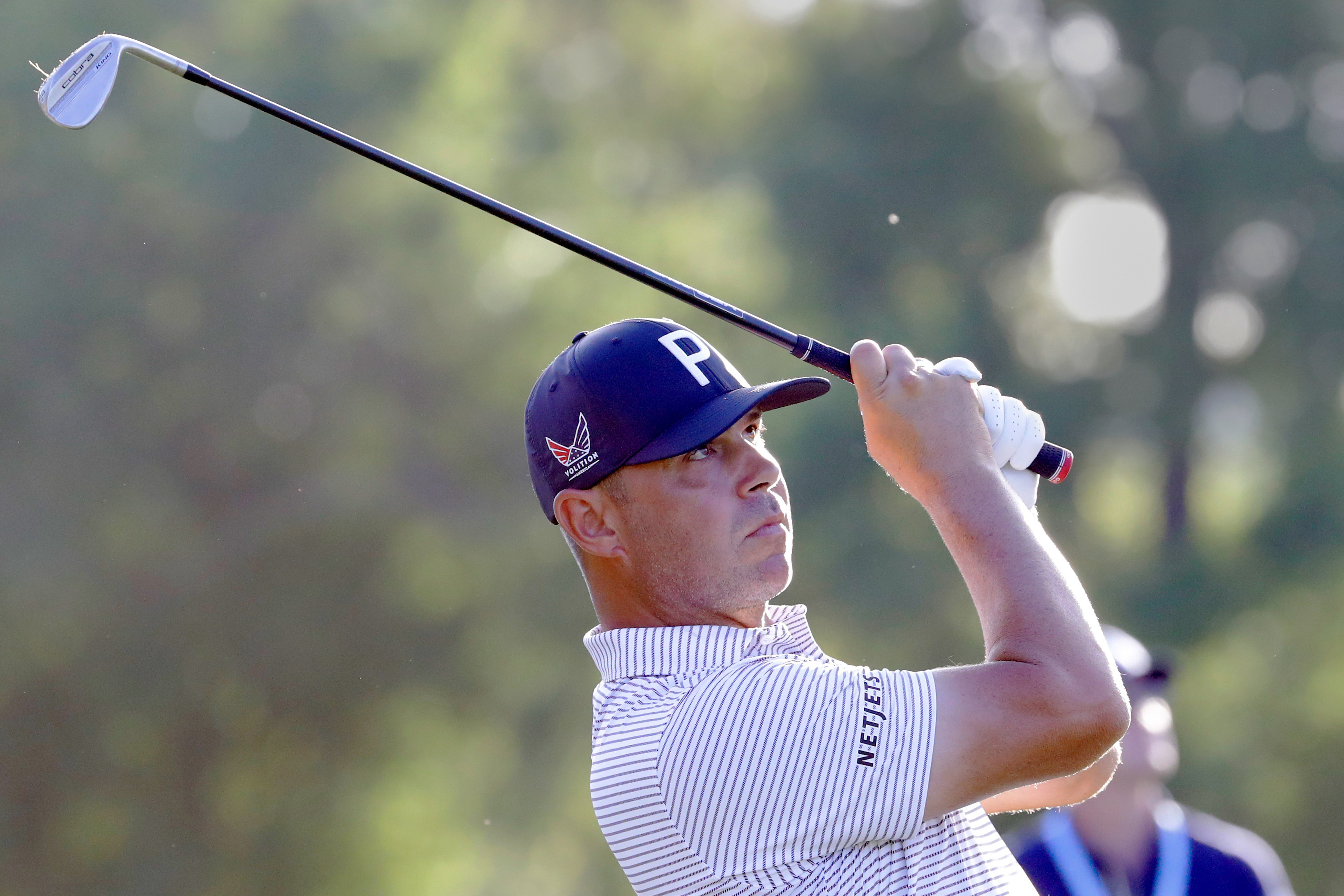 Gary Woodland watches his tee shot on the ninth hole during the first round of the Texas Children's Houston Open golf tournament Thursday, March 26, 2026, in Houston.