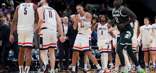 It's UConn vs. Duke for a Final Four spot after the Huskies edge Michigan State 67-63