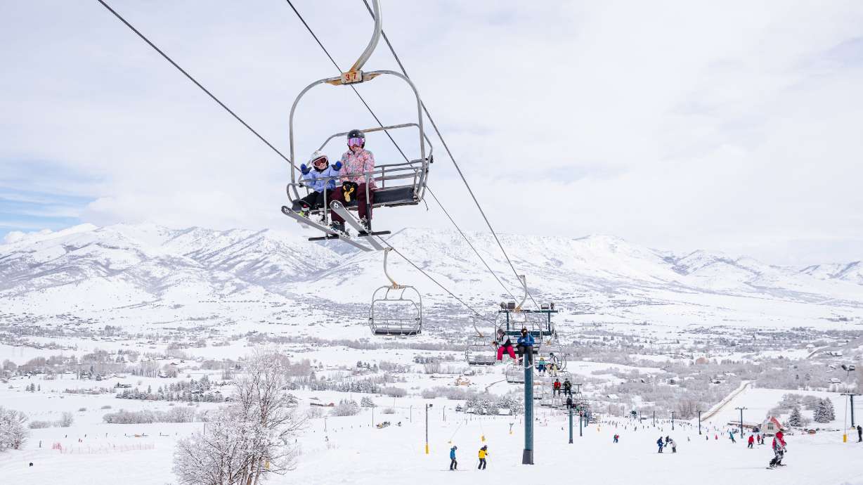 Skiers take the chairlift up at Nordic Valley Ski Resort in Eden, Weber County. Despite a slow season, the resort is still thinking big with a billion-dollar expansion plan.