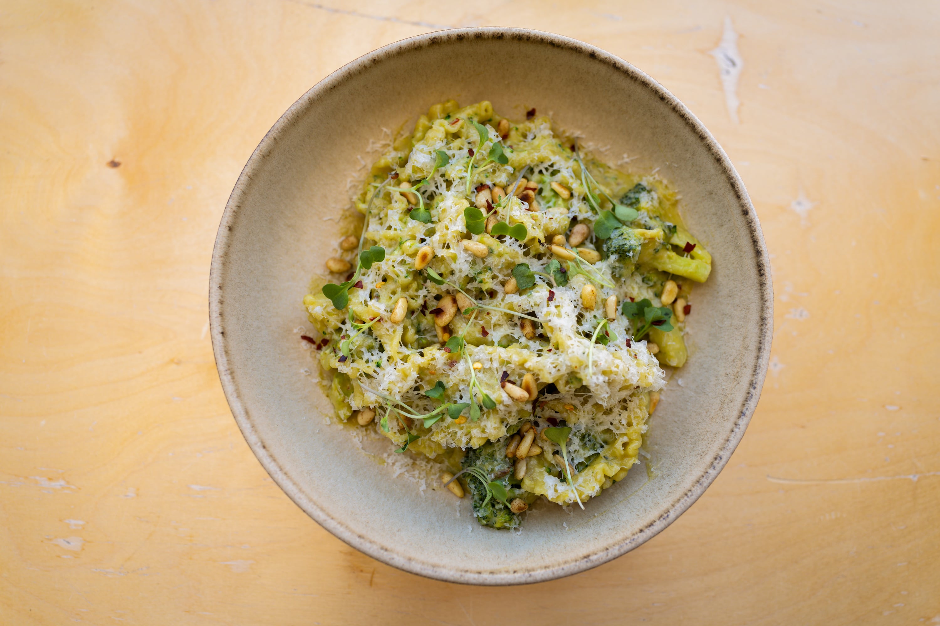 Mafaldine pasta at Oquirrh Restaurant in Salt Lake City on March 19. Owner Andrew Fuller said the menu rotates regularly, so there's always something new to try.