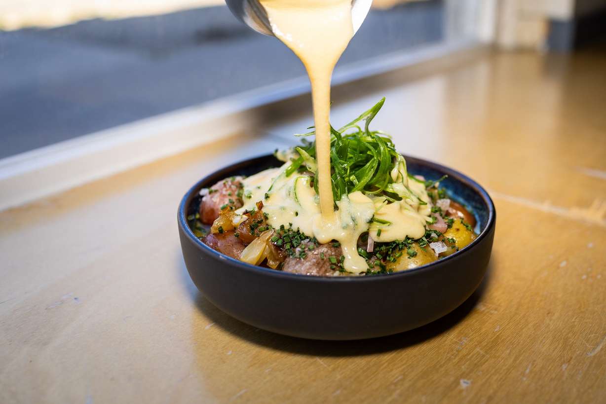 Milk braised potatoes at Oquirrh Restaurant in Salt Lake City on March 19. The potatoes are the restaurant's signature dish.