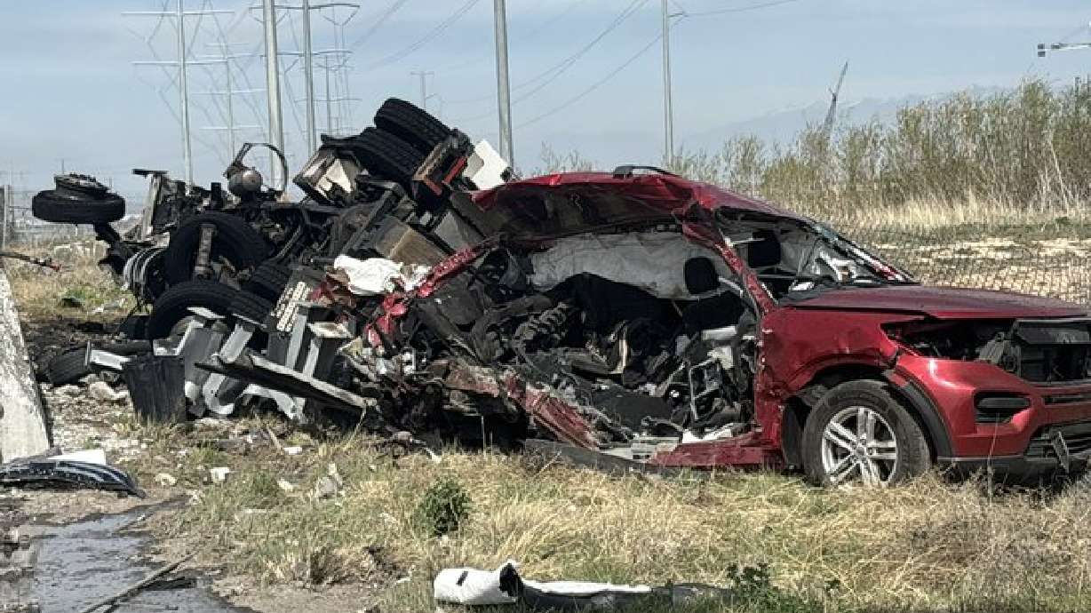 The driver of the SUV is dead after reportedly running a red light and colliding with the commercial vehicle Saturday, West Valley police said.