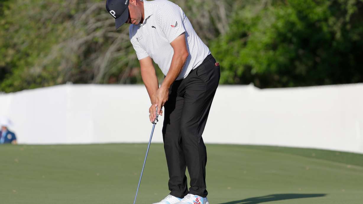 Gary Woodland putts on the ninth green during the first round of the Texas Children's Houston Open golf tournament Thursday, March 26, 2026, in Houston.