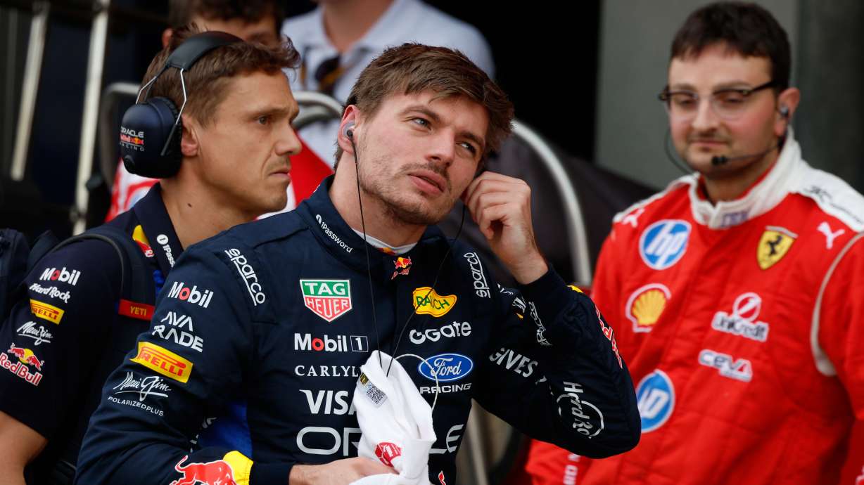 Red Bull driver Max Verstappen of the Netherlands leaves during the qualifying session of the Japanese Formula One Grand Prix at the Suzuka Circuit in Suzuka, Japan, Saturday, March 28, 2026.
