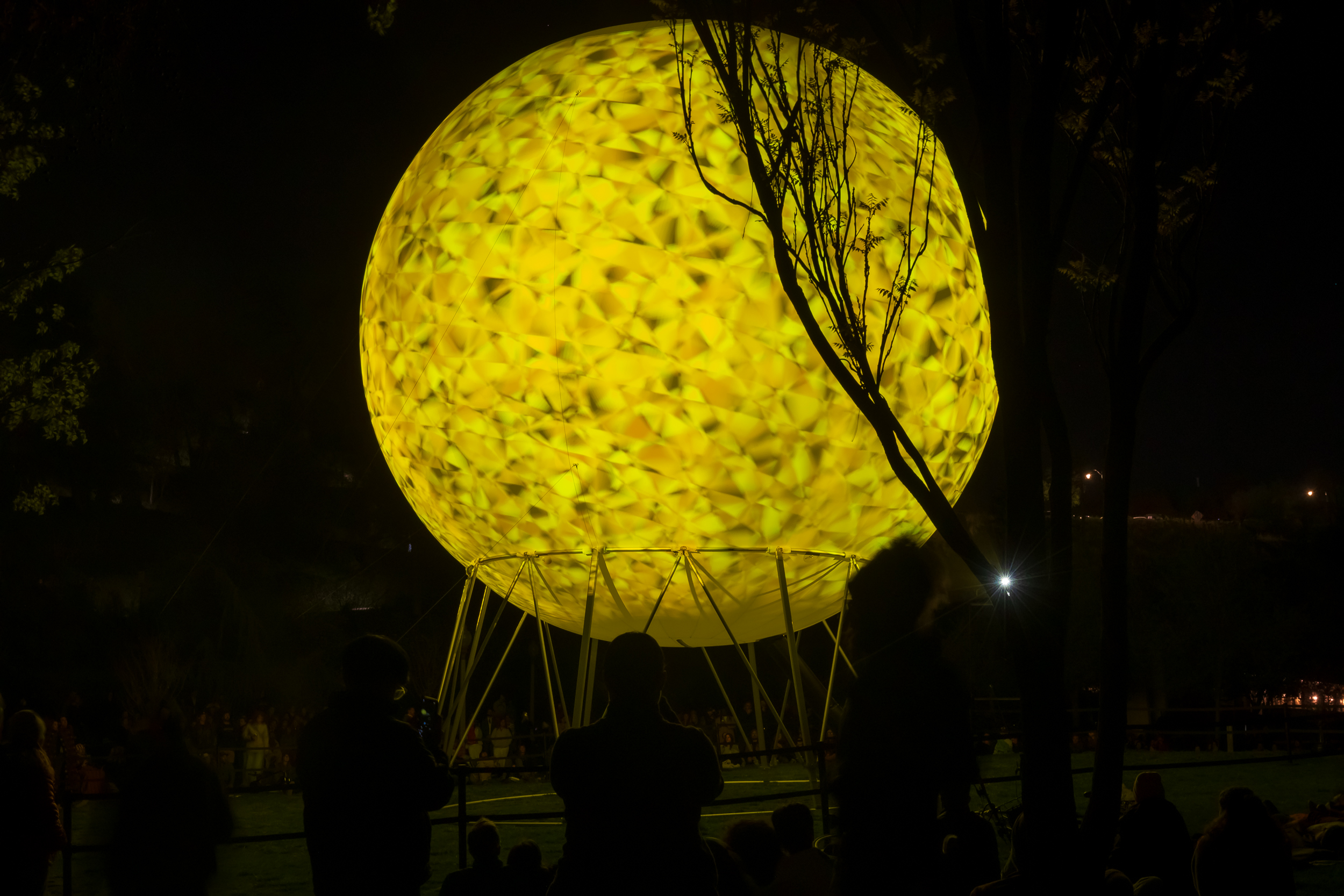 People watch "A symphony of disappearing sounds for the Great Salt Lake" at Memory Grove on Thursday.