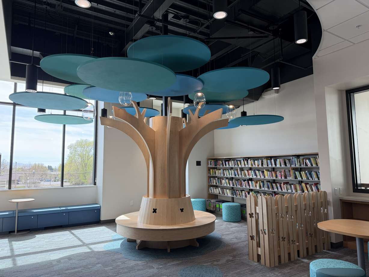 The "Learning Tree" is pictured in the children's section of the new Lehi Library, located at the Lehi Civic Center, on Friday.