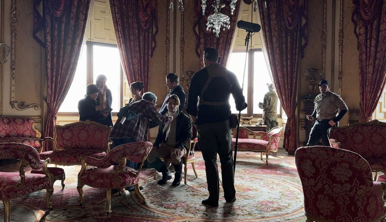 Behind the scenes during the filming of "Seeking Persephone," a film created by Utahn John Lyde.