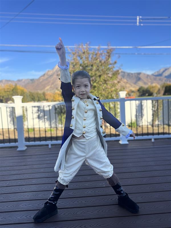 Stevie Ryan dressed as Hamilton from the musical "Hamilton" in this undated photo.