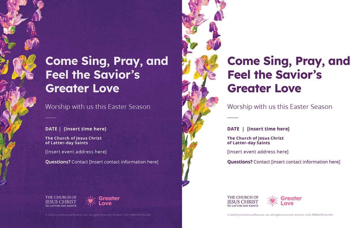 A template local leaders can use to advertise Easter season events hosted as part of the "greater love" initiative.