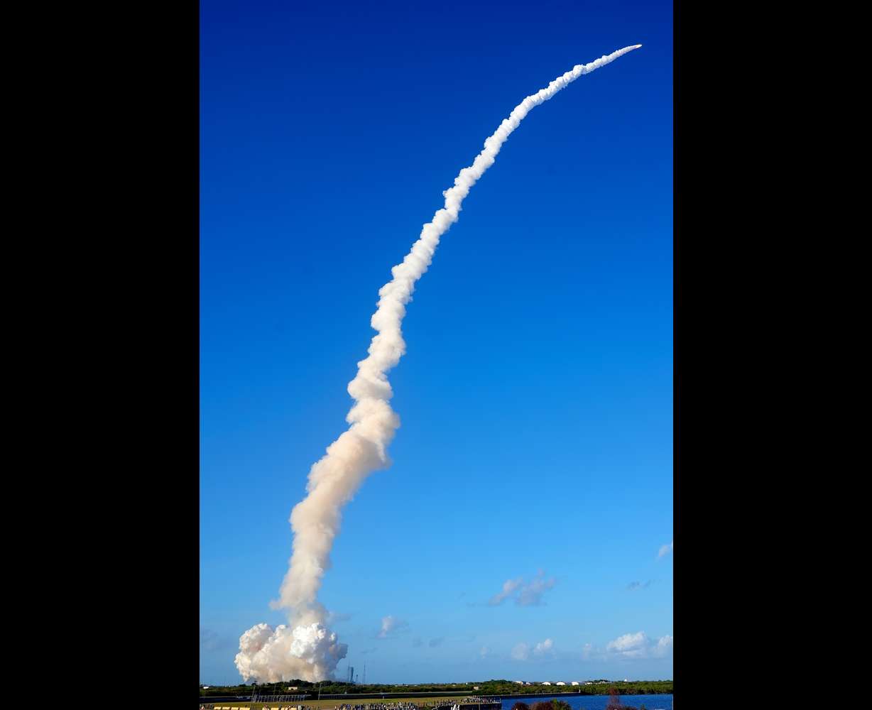 NASA's Artemis II moon rocket lifts off from the Kennedy Space Center's Launch Pad 39-B, Wednesday, in Cape Canaveral, Fla. The rocket launched at 4:35 p.m. MDT in NASA's first lunar launch since 1972.